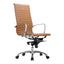 STUDIO SWIVEL OFFICE CHAIR HIGH BACK TAN VEGAN LEATHER