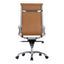 STUDIO SWIVEL OFFICE CHAIR HIGH BACK TAN VEGAN LEATHER