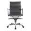 STUDIO SWIVEL OFFICE CHAIR LOW BACK BLACK VEGAN LEATHER