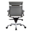 STUDIO SWIVEL OFFICE CHAIR LOW BACK GREY VEGAN LEATHER